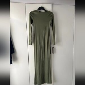 Missguided Olive Long Sleeve Maxi Dress